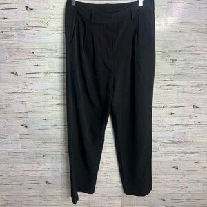 Jason Wu Classic Pleated High Waisted Wide Straight Leg Trousers Black large